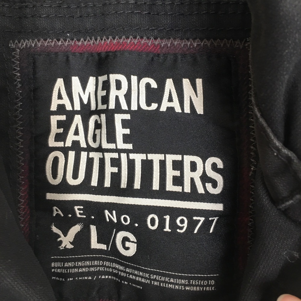 Vintage American Eagle Barn Chore Coat Jacket Canvas Black Quilt Lined Mens L - Picture 6 of 13